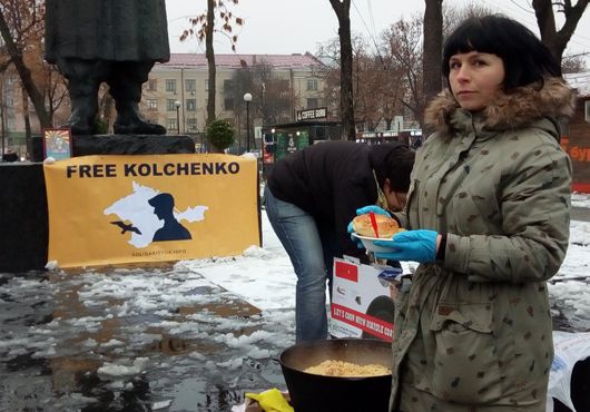 У Києві провели незвичайну акцію солідарності до дня народження політв'язня Олександра Кольченка