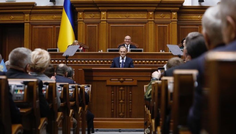 Президент Європарламенту Дональд Туск у Верховній Раді: «Слава Україні» (відео)