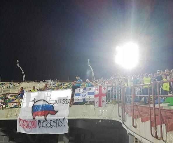 Фанати грузинського футбольного клубу порівняли Росію зі свинею