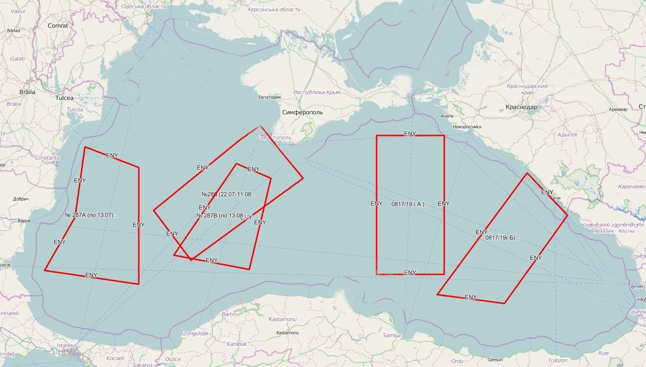 Росія під виглядом навчань перекрила чверть Чорного моря