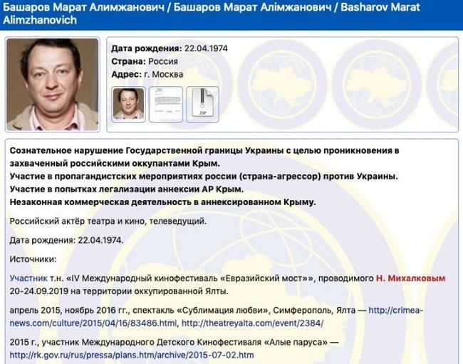 Прикордонники не впустили до України російських акторів Башарова, Колеснікова та Удовиченко