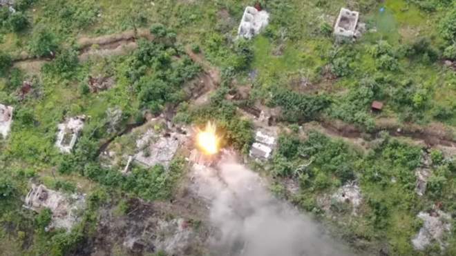 Battle group K-2 showed the destruction of the enemy dugout in Donetsk region, video