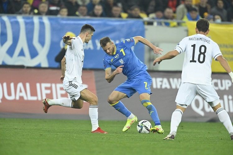 Збірна України зіграла внічию з Боснією та Герцеговиною: друга позиція у групі відбору на ЧС-2022 втрачена