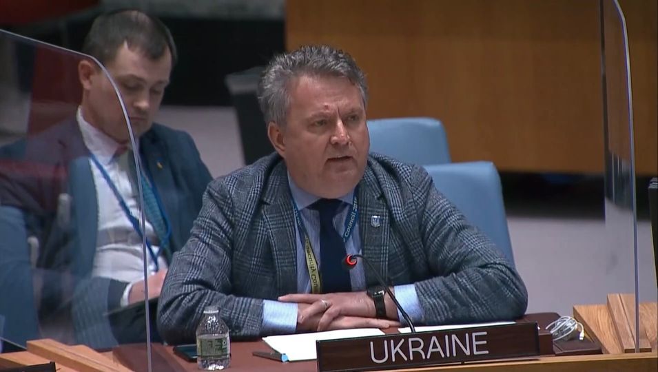 Постійний представник України при ООН Сергій Кислиця під час виступу.