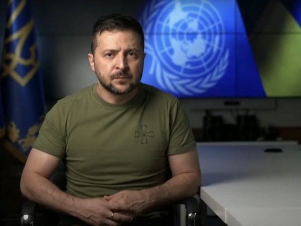 Володимир Зеленський під час звернення в ООН.