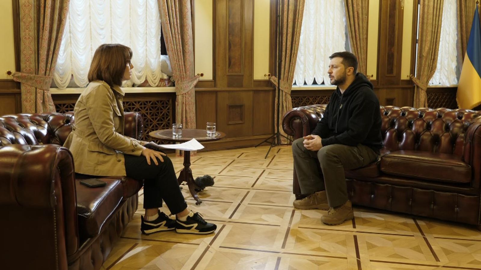 Зеленський під час інтерв'ю британському телеканалу Sky News.
