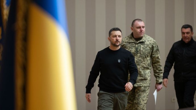 Зеленський під час урочистостей з нагоди 31-ї річниці Служби безпеки України та 9-ї річниці Національної гвардії.