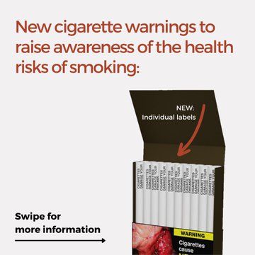У Канаді писатимуть на цигарках: «Тютюновий дим шкодить дітям», «Цигарки спричинюють рак», «Отрута в кожній затяжці».