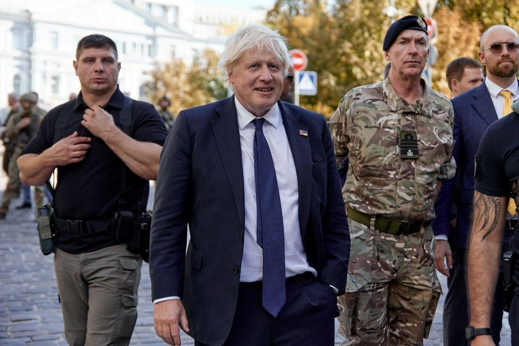 Борис Джонсон у Києві в серпні 2022 року.