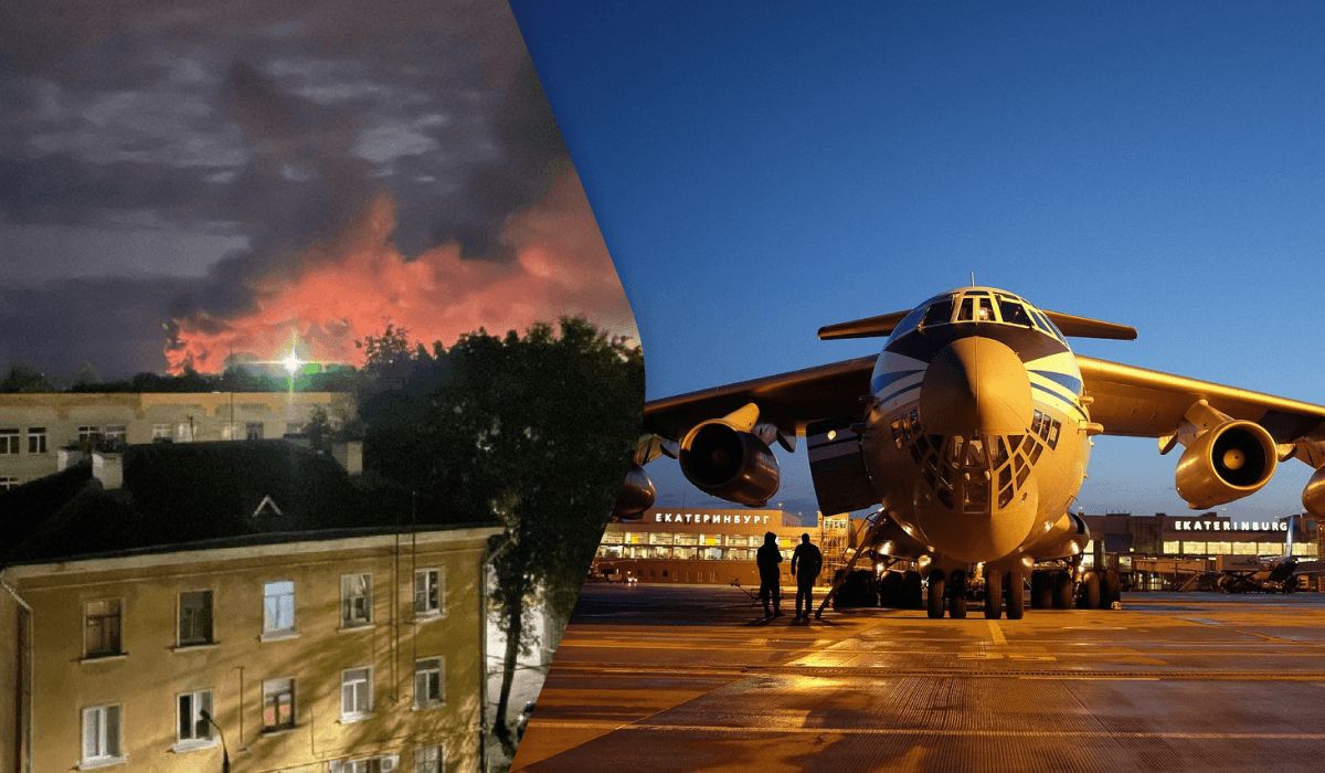 ГУР підтвердило знищення чотирьох важких військово-транспортних літаків Іл-76 у Пскові