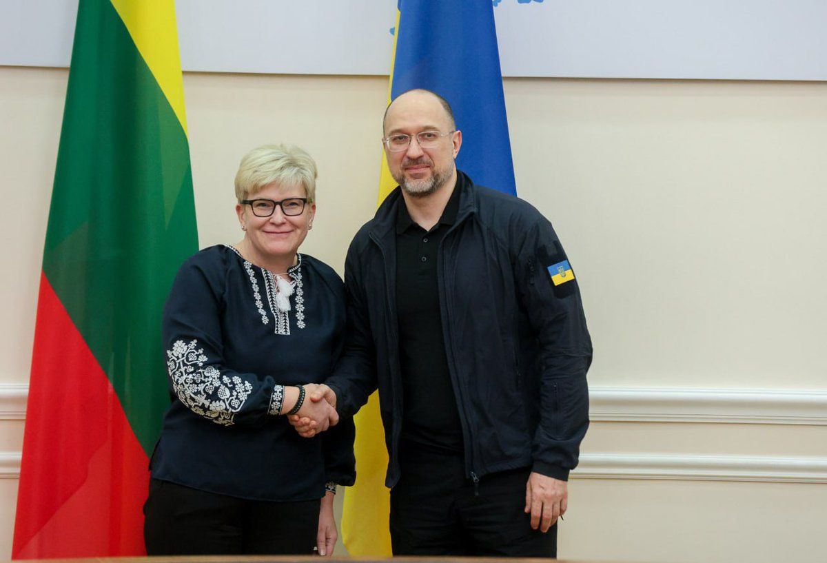 Денис Шмигаль під час зустрічі з прем'єр-міністеркою Литви Інгрідою Шимоніте