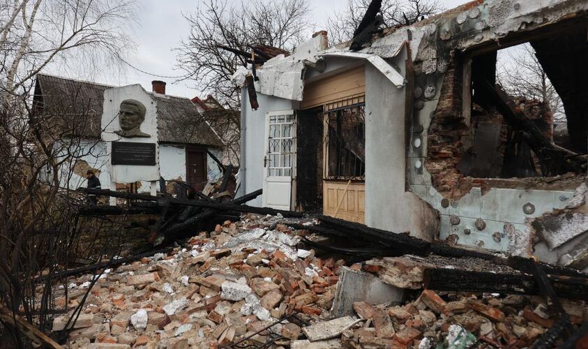 На місці зруйнованого Мзею Шухевича у Білогорщі вже практично завершились демонтажні роботи.