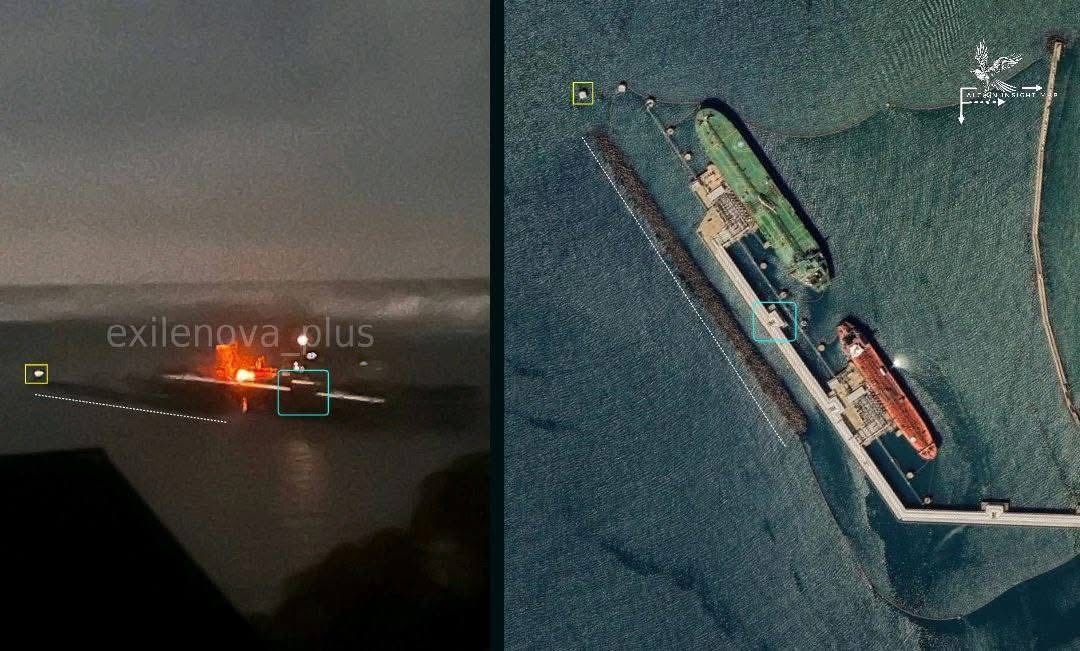 Внаслідок атаки безпілотника в порту Туапсе спалахнув нафтовий танкер.