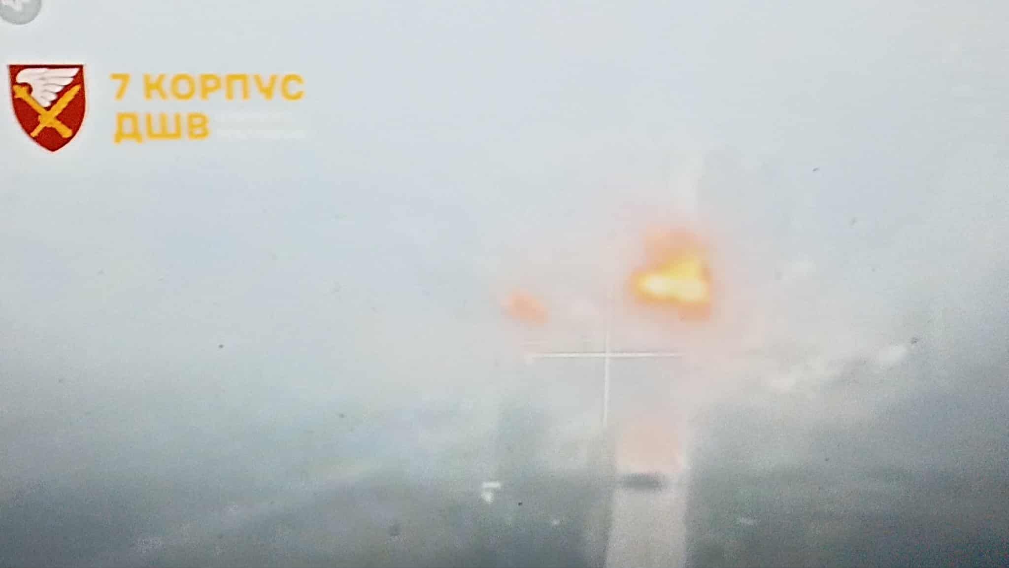 Момент  удару по логістичній дорозі окупантів.