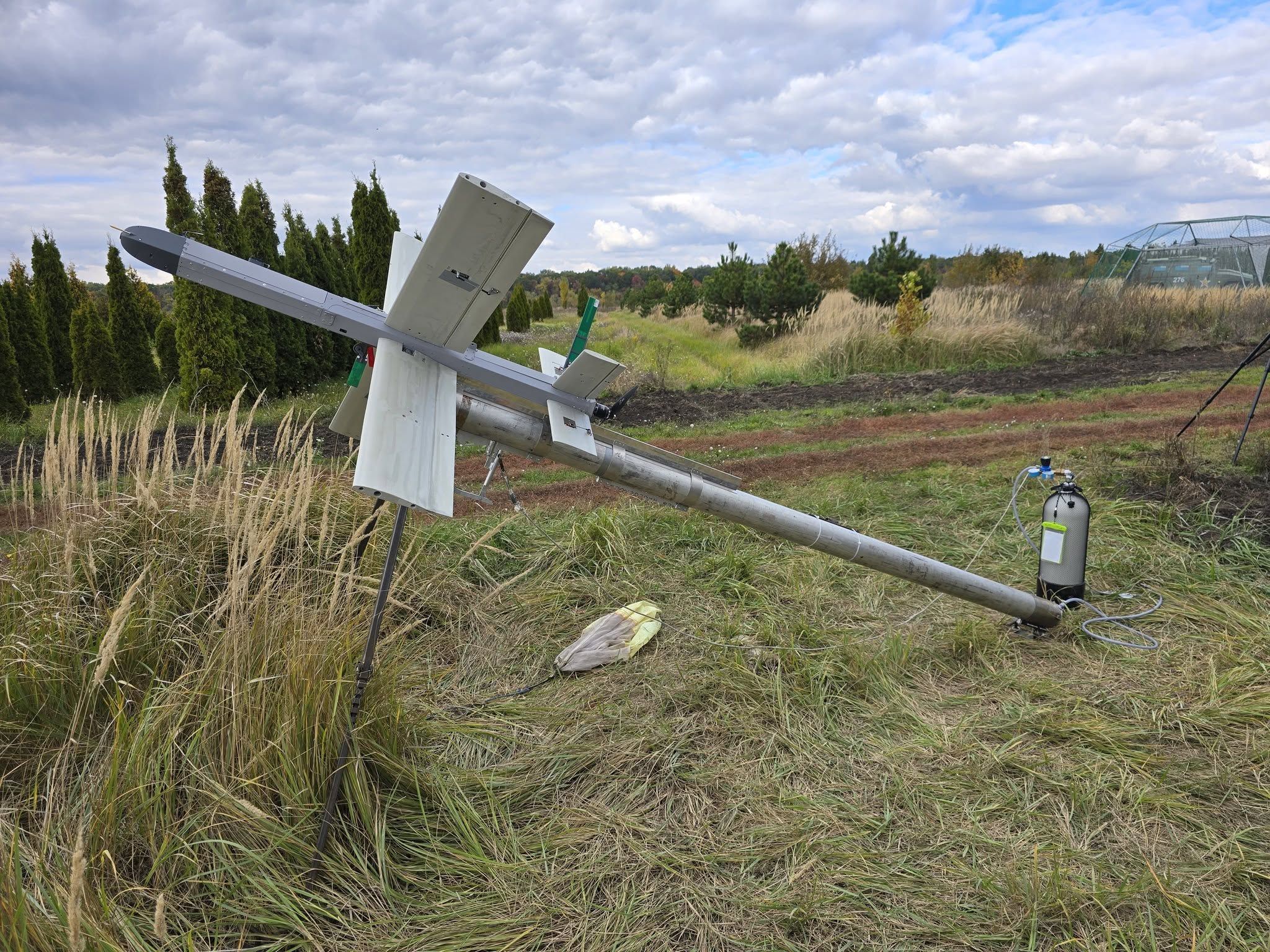 Flycat під час підготовки до пуску на полігоні.