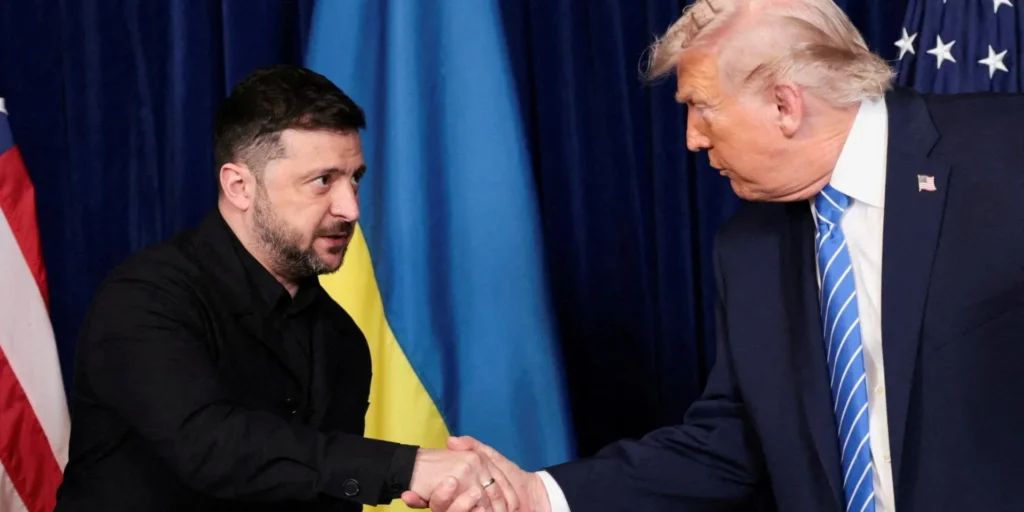 Володимир Зеленський і Дональд Трамп на зустрічі в Давосі.