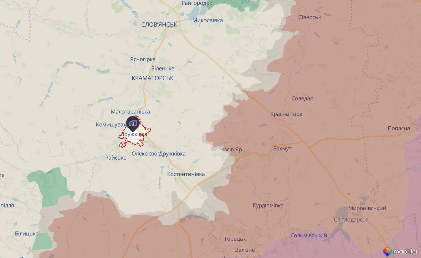 Дружківка в Донецькій області розташовано дуже близько до фронту.