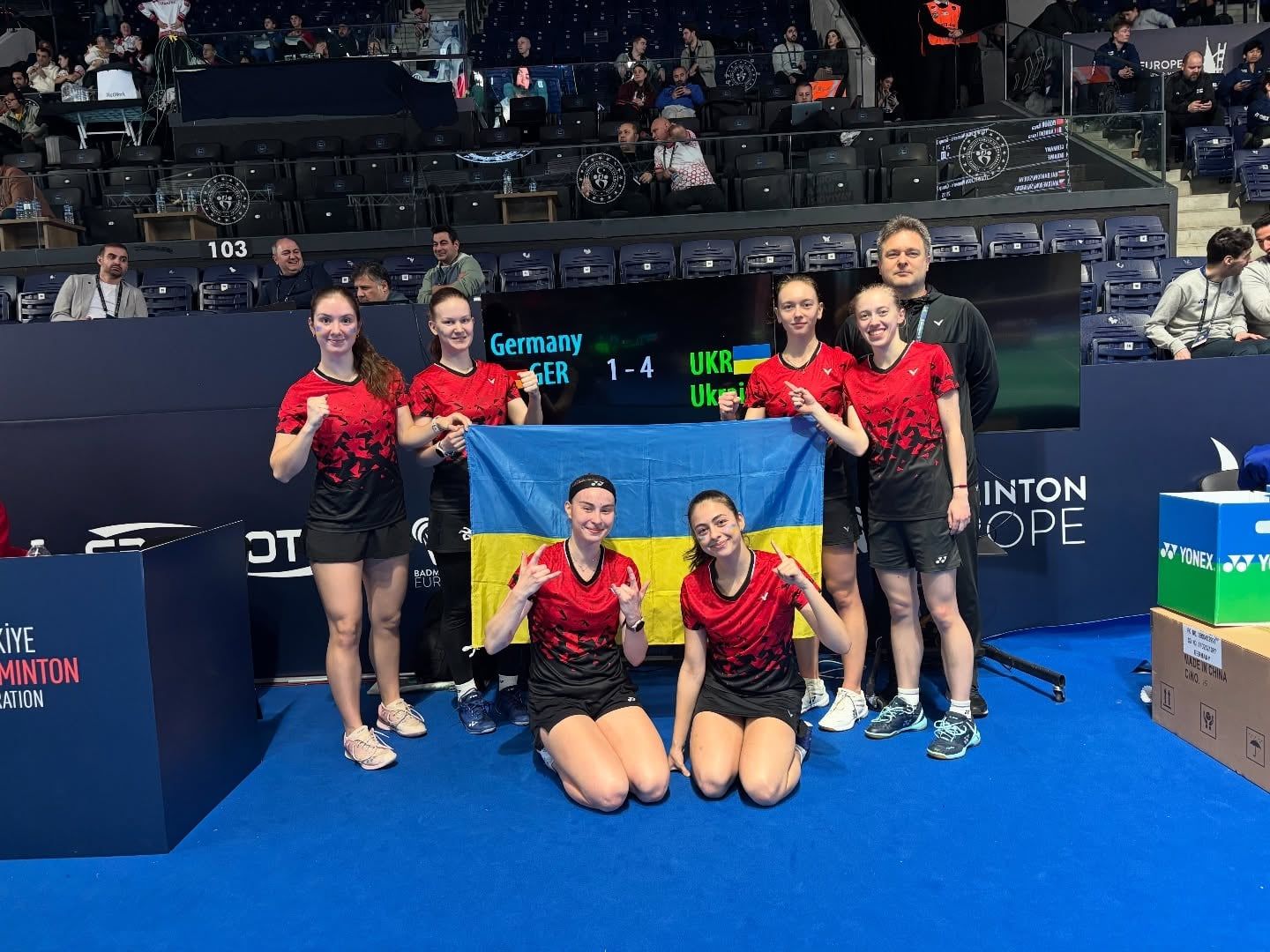 Вирішальною для збірної України на її бронзовому чемпіонаті Європи стала перемога у групі над німецькими бадмінтоністками. Фото пресслужби Федерації бадмінтону України.