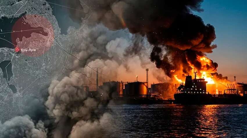 Після нового удару по Ленінградській області українськими дронамивиникла велика пожежа в порту Усть-Луга.