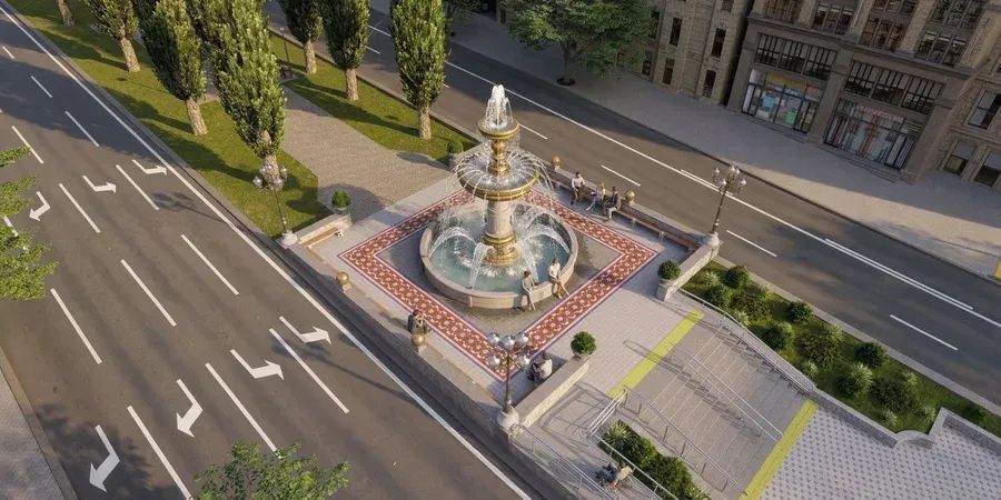 Це фонтан, який КМДА планує облаштувати напроти Бесарабки, на тому місці де колись Ленін стояв.
