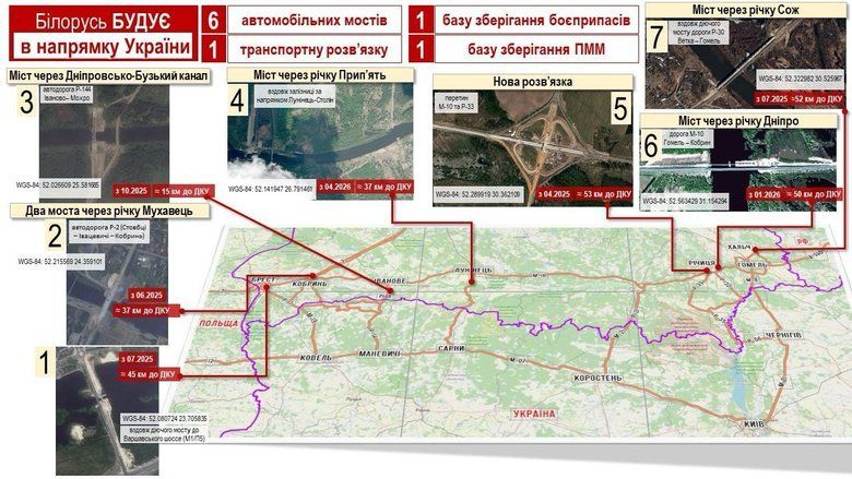 Українська розвідка свідчить: Вздовж нашого державного кордону у Білорусі завершується будівництво інфраструктури доріг і баз зберігання боєприпасів та паливно-мастильних матеріалів, які не мають жодного іншого сенсу, крім воєнного.