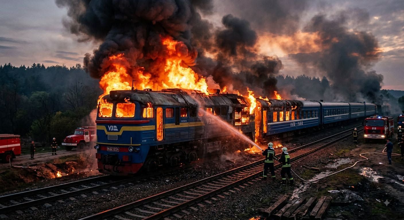 Наслідки удару російських варварів реактивним "шахедом" по пасажирському поїзду на Одещині.