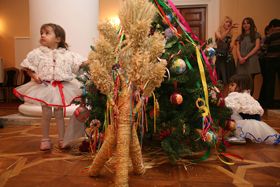 Новорічне дерево в українському декорі